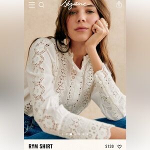 Sezane Rym shirt NWT - ecru, 38